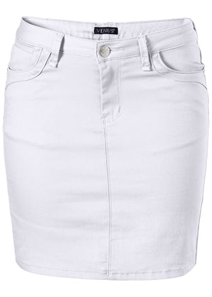 Mini Jean Skirt - White - thumbnail-6