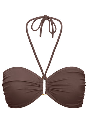 Shapely Ruched Bandeau - Dark Truffle - thumbnail-2