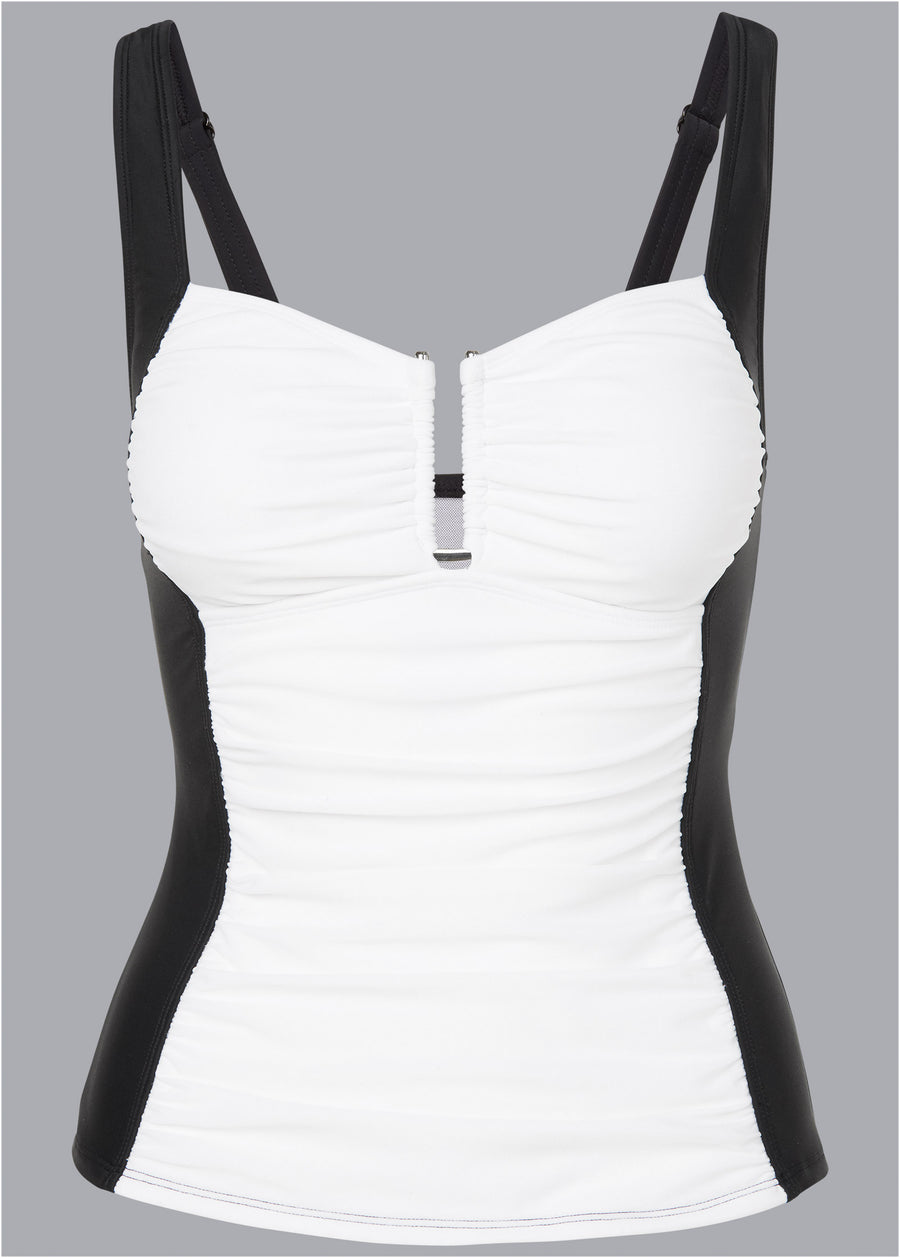 Haut tankini affinant - Noir &amp; Blanc