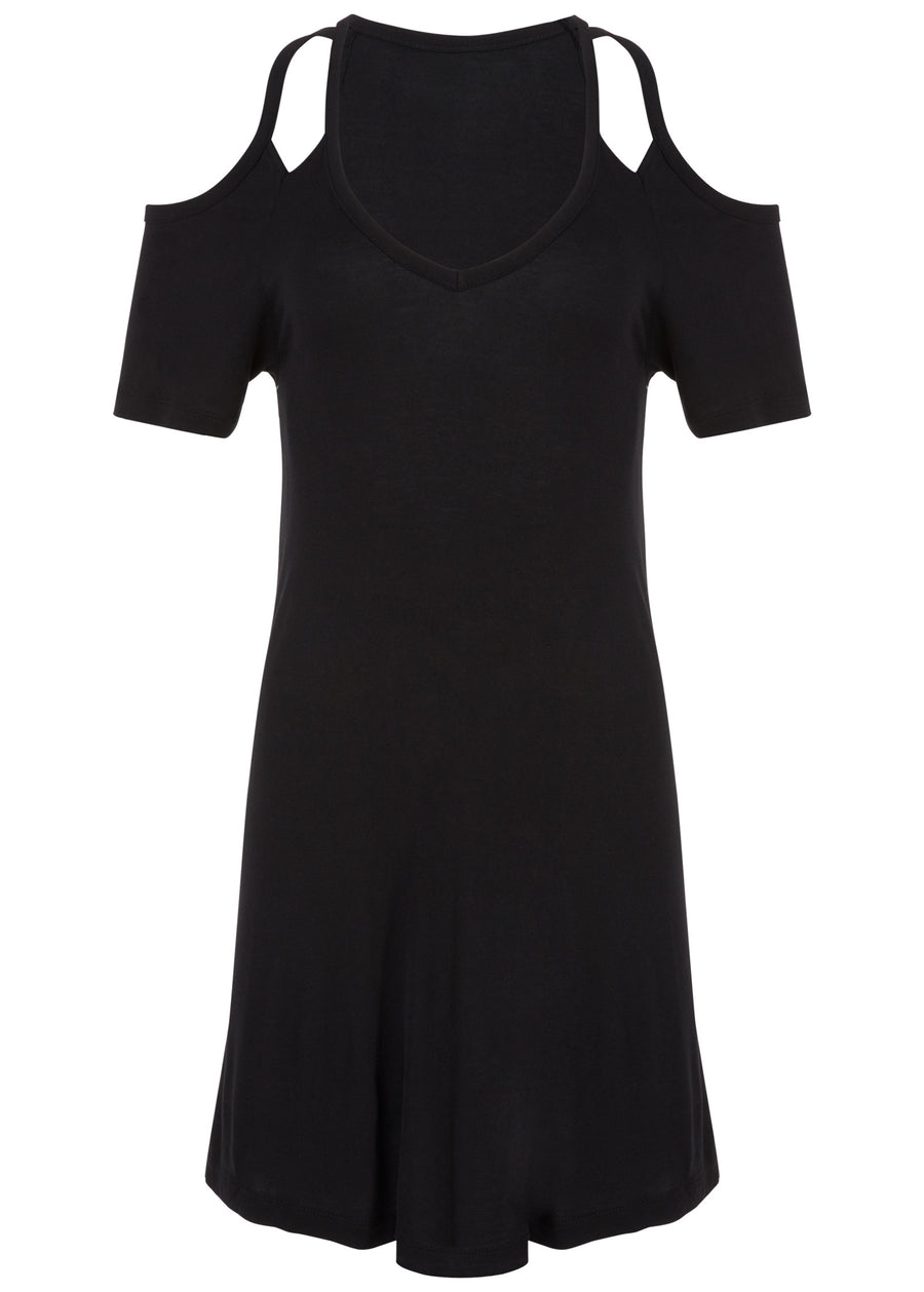 Cold-shoulder dress - Black