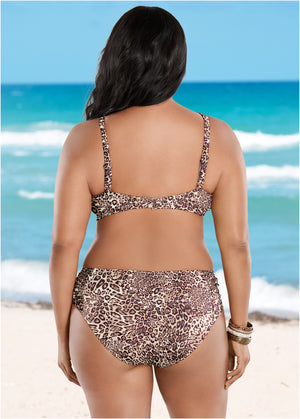 Ruched Low-Rise Bottoms - Lovely Leopard - thumbnail-4