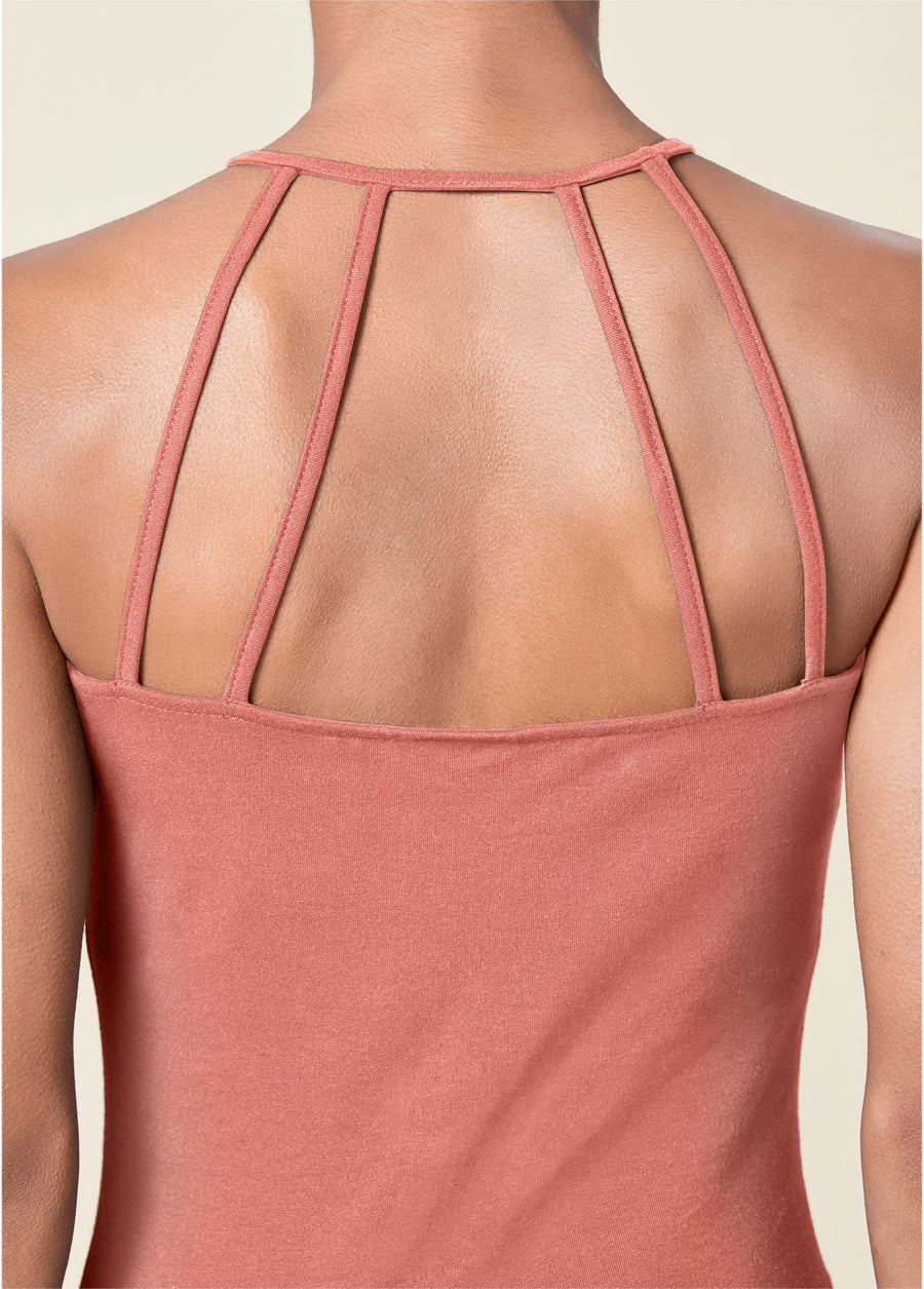 Strappy Detail Top - Burnt Coral