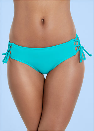 Lattice Side Bikini Bottom - Aqua Reef - thumbnail-3