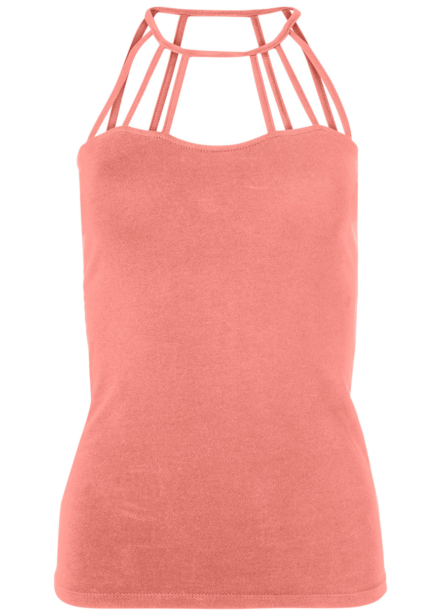 Strappy Detail Top - Burnt Coral