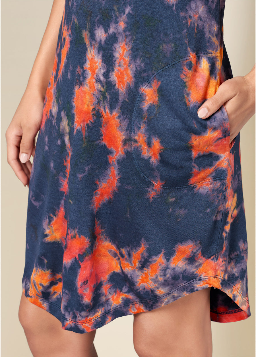 Tie-Dye Tank Dress - Blue Multi