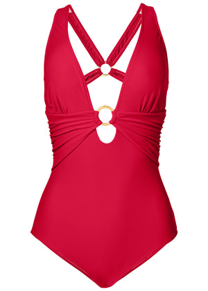 Criss Cross One Piece  - Red Hot - thumbnail-3