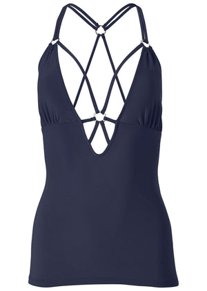 Strappy Detail Top - Navy - thumbnail-6