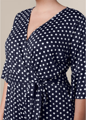 Polka Dot Jumpsuit - Navy & White - thumbnail-9