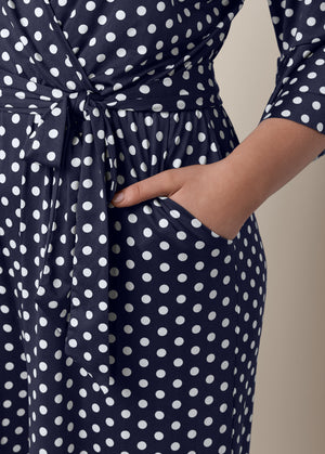 Polka Dot Jumpsuit - Navy & White - thumbnail-10