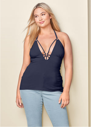 Strappy Detail Top - Navy - thumbnail-11