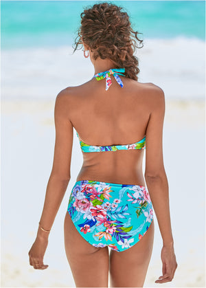 High-Waist Bikini Bottom - Aquatic Blooms - thumbnail-2