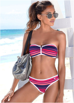 Bandeau bikini top - Sunburst Stripe - thumbnail-1