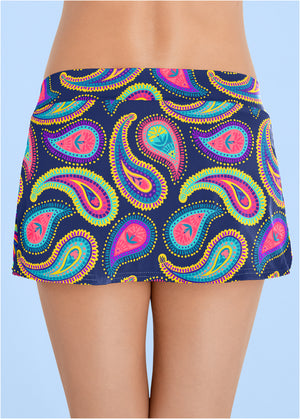 Aruba Swim Skirt - Festive Paisley - thumbnail-4