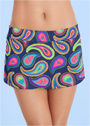 Aruba Swim Skirt - Festive Paisley - thumbnail-3