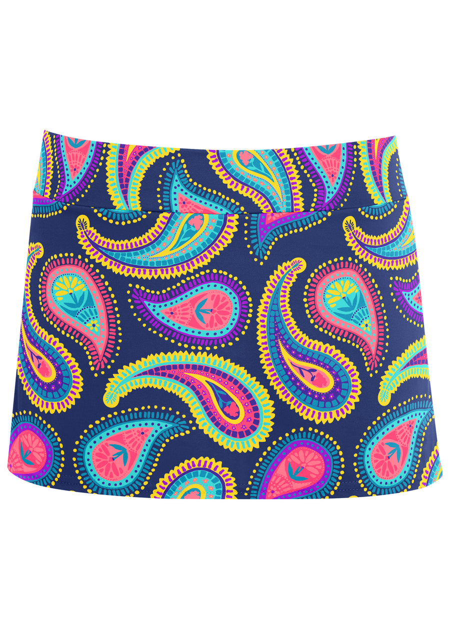 Aruba Swim Skirt - Festive Paisley