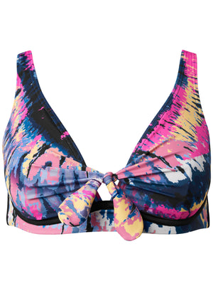 Underwire Retro Bikini Top - Psychedelic - thumbnail-3