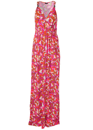 Geometric Print Maxi Dress - Pink Multi - thumbnail-5