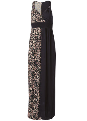 Leopard Detail Maxi Dress - Black Multi - thumbnail-5