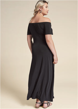 Slit Detail Maxi Dress - Black - thumbnail-9