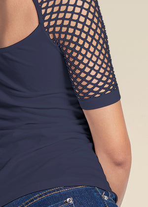 Second Skin Seamless Top - Navy - thumbnail-8