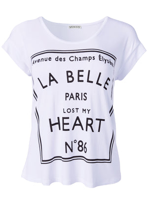 Love Print Top - White - thumbnail-5