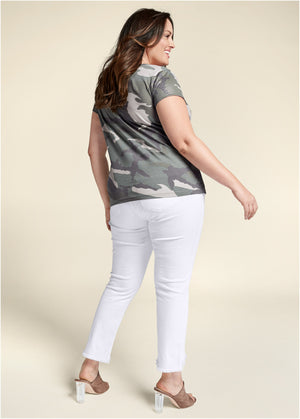 Camo Pocket Top - Olive Multi - thumbnail-10