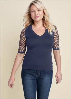 Second Skin Seamless Top - Navy - thumbnail-12