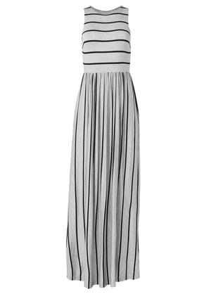 Casual maxi dress - Heather Grey & Black - thumbnail-5