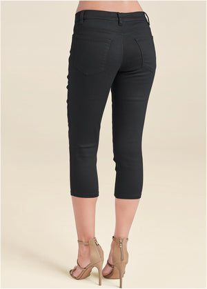 Cindy Capri Jeans - Black - thumbnail-3