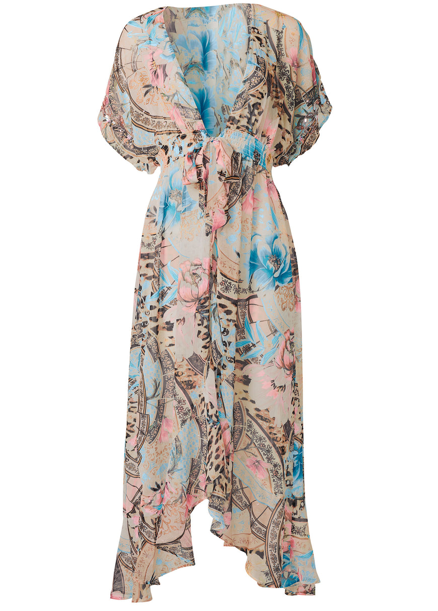 Floral paisley maxi top - Blush Multi