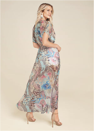 Floral Paisley Maxi Top - Blush Multi - thumbnail-2