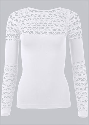 Seamless Fitted Cutout Top - White - thumbnail-6