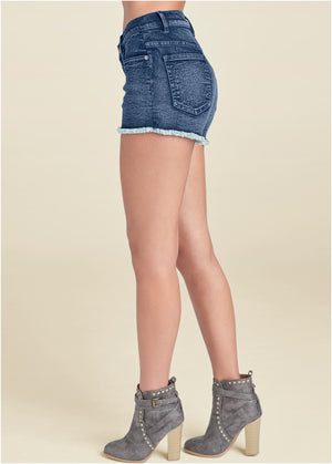 Jessica Cutoff Denim Shorts - Medium Wash - thumbnail-3