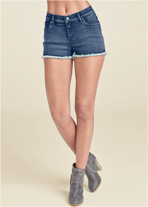 Jessica Cutoff Denim Shorts - Medium Wash - thumbnail-2