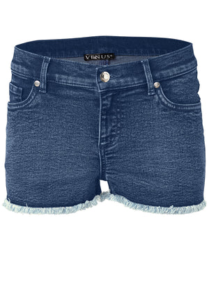 Jessica Cutoff Denim Shorts - Medium Wash - thumbnail-7