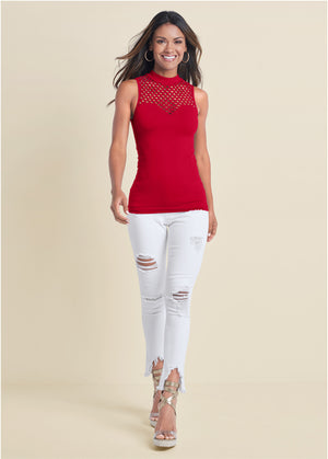 Sleeveless Seamless Top - Red - thumbnail-2