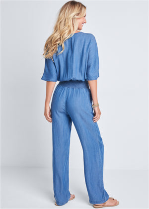 Chambray jumpsuit - Light Wash - thumbnail-2