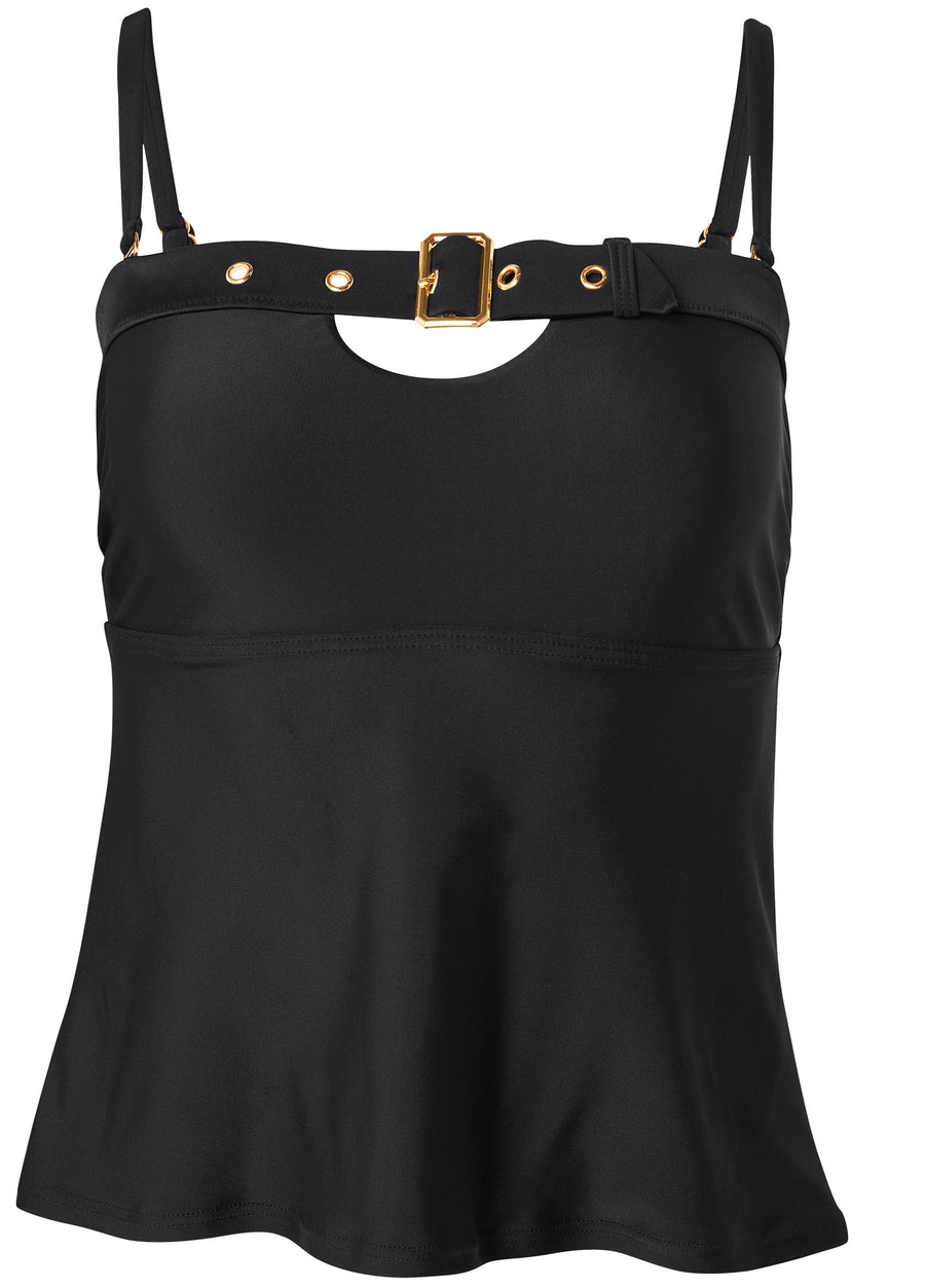 Jet Set Belted Tankini - Black Beauty