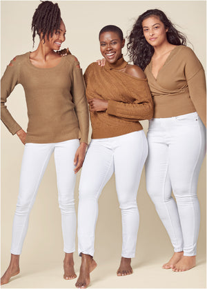 Cutout Sleeve Sweater - Tan - thumbnail-10