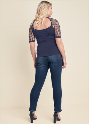 Second Skin Seamless Top - Navy - thumbnail-14