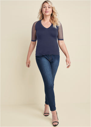 Second Skin Seamless Top - Navy - thumbnail-13