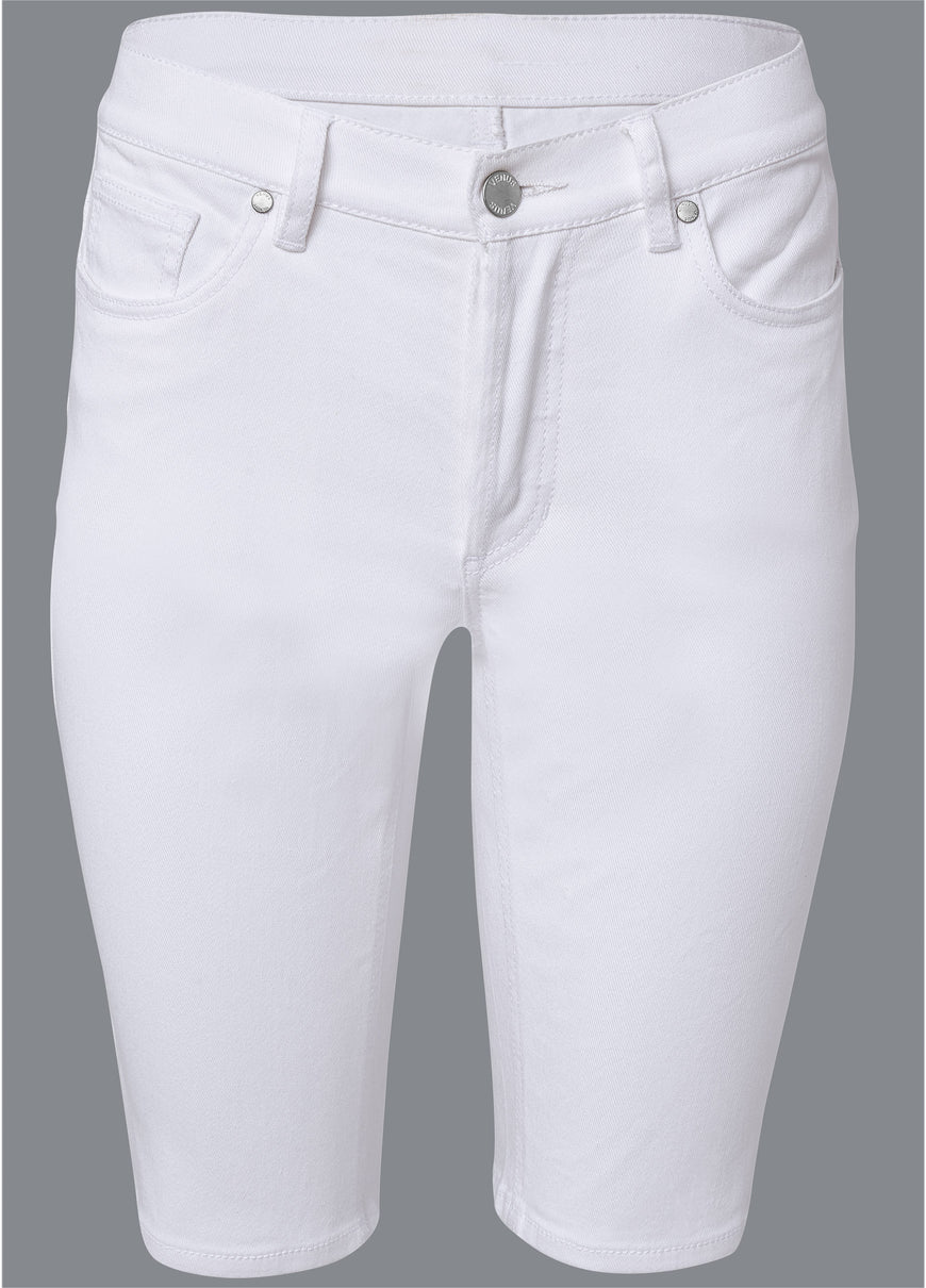 Jean Bermuda Shorts - White