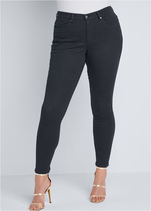 Heidi Skinny Jeans - Black Denim - thumbnail-8