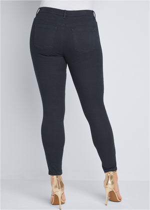 Heidi Skinny Jeans - Black Denim - thumbnail-9