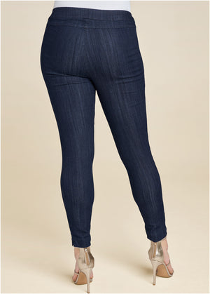 Slimming Stretch Jeggings - Dark Wash - thumbnail-9