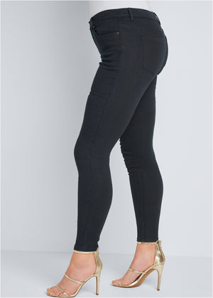 Heidi Skinny Jeans - Black Denim - thumbnail-10