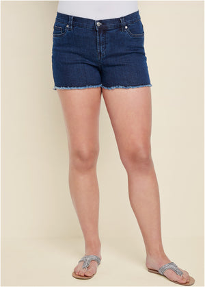 Jessica Cutoff Denim Shorts - Dark Wash - thumbnail-8