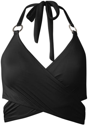 Laguna Wrap Bikini Top - Black Beauty - thumbnail-3