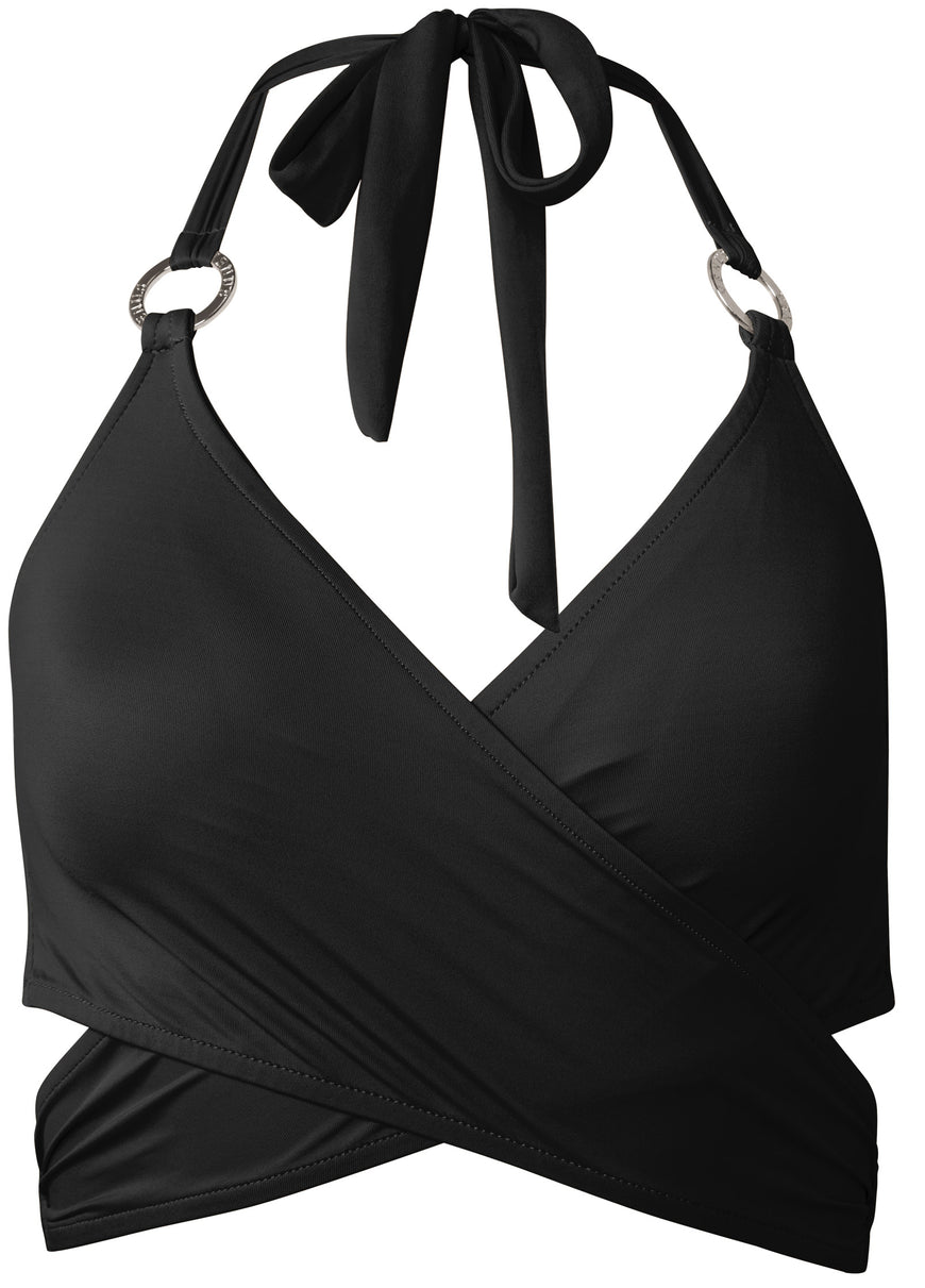 Laguna Wrap Bikini Top - Black Beauty