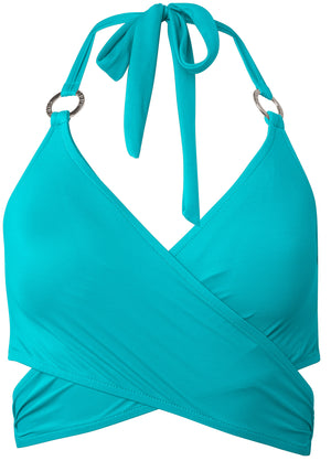 Laguna Wrap Bikini Top - Aqua Reef - thumbnail-3